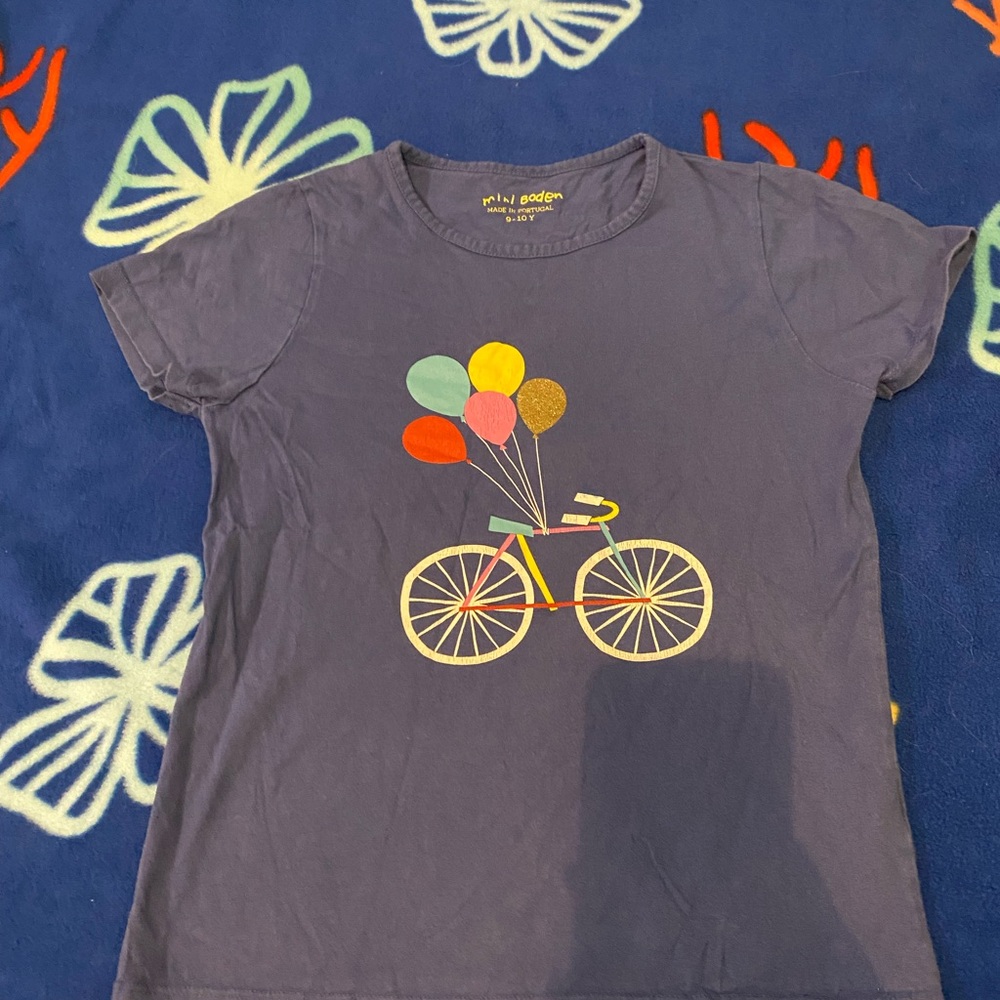 Petit Bateau Kids T-Shirt with Balloon Bicycle Print
